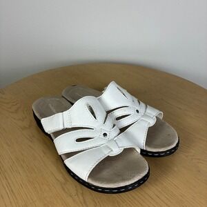 Croft & Barrow Slide Sandals Women's 7 Laser Cut Petal Summer Comfort Walking